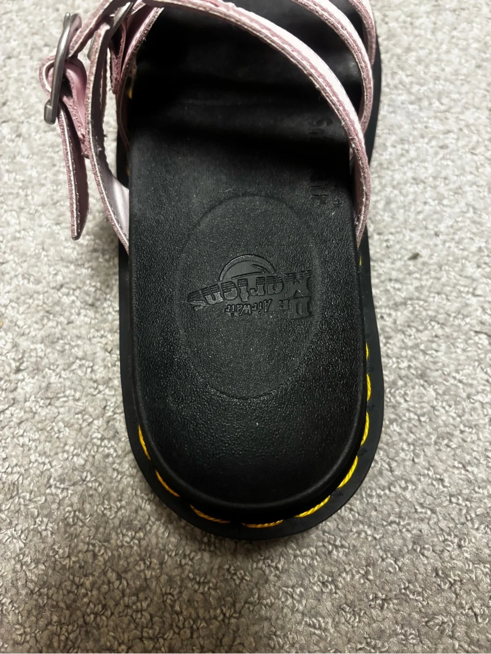 Women’s Dr.Martens Triple-Strap Platform Sandals in Light Pink and Black
